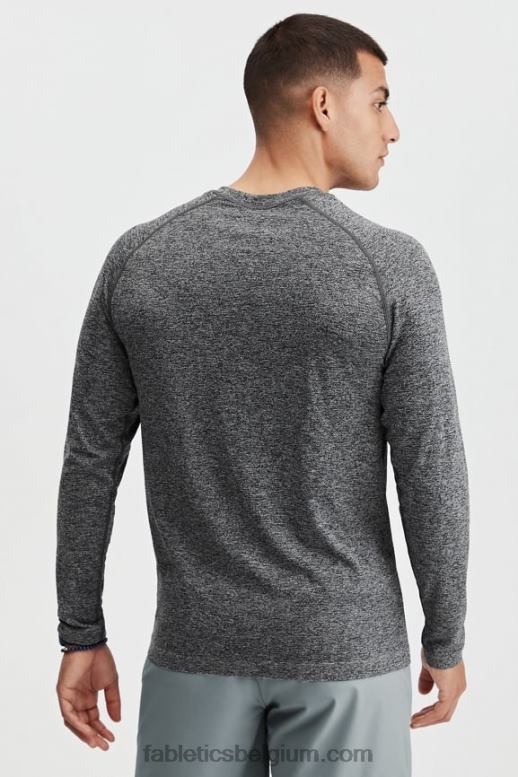 donkergrijs htr Heren het trainingsdag T-shirt met lange mouwen Fabletics LH20J3561