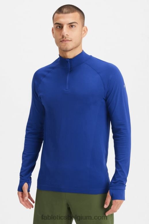 frans blauw Heren de trainingsdag 1/4 zip Fabletics LH20J3592