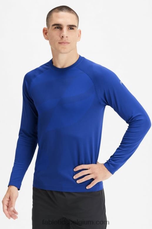 frans blauw abstract f Heren het trainingsdag T-shirt met lange mouwen Fabletics LH20J3565