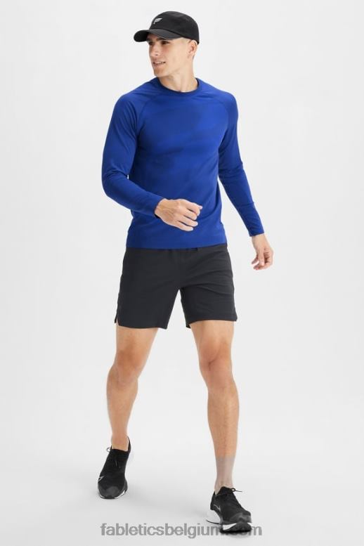 frans blauw abstract f Heren het trainingsdag T-shirt met lange mouwen Fabletics LH20J3565