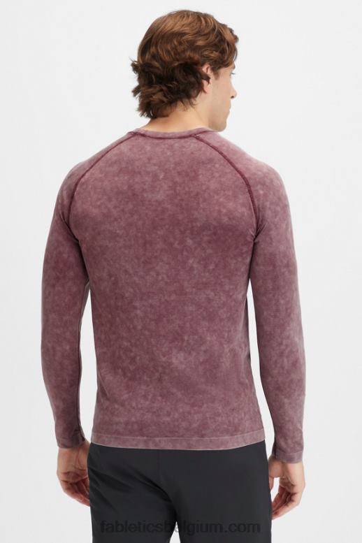 gewassen ossenbloed Heren het trainingsdag T-shirt met lange mouwen Fabletics LH20J3569