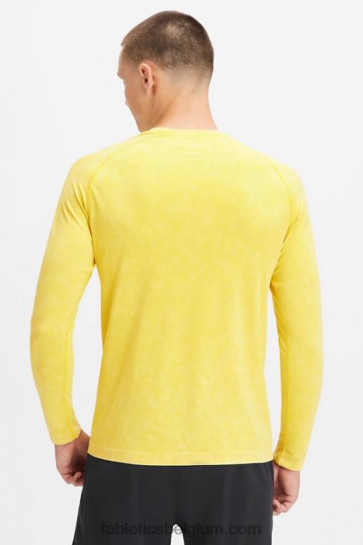 gewassen woestijngoud Heren het trainingsdag T-shirt met lange mouwen Fabletics LH20J3574