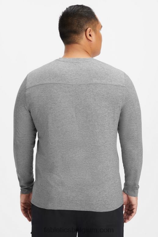 heide grijs Heren onderscrub met lange mouwen voor dagelijks gebruik Fabletics LH20J3590