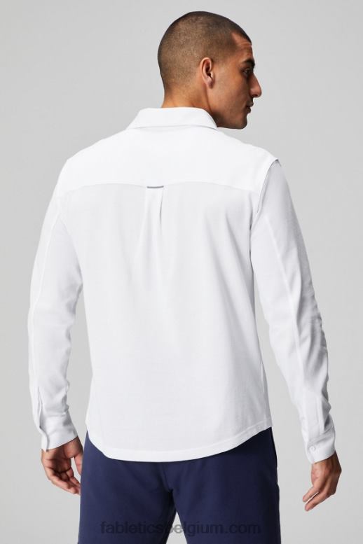 klassiek wit Heren de dash lange mouw knop omhoog Fabletics LH20J3581
