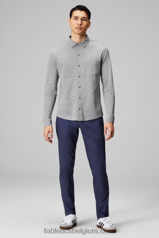klassieke grijze heide Heren de dash lange mouw knop omhoog Fabletics LH20J3584