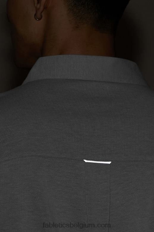 klassieke grijze heide Heren de dash lange mouw knop omhoog Fabletics LH20J3585