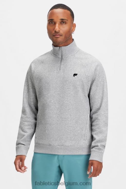 klassieke grijze heide Heren de go-to 1/4 ritssluiting 187 Fabletics LH20J3606