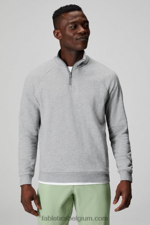 klassieke grijze heide Heren de lichtgewicht go-to 1/4 ritssluiting Fabletics LH20J3576