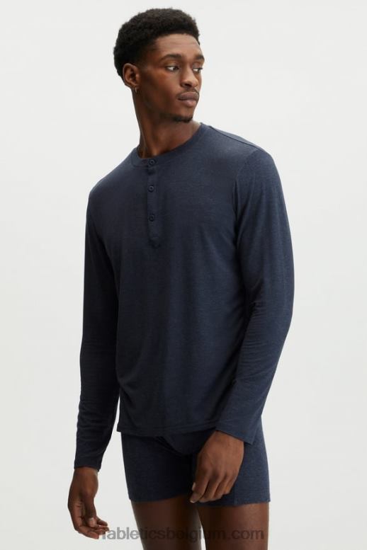 klassieke marine Heren de restoreknit henley Fabletics LH20J3628