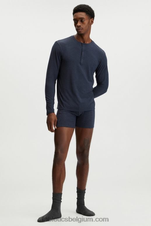 klassieke marine Heren de restoreknit henley Fabletics LH20J3628