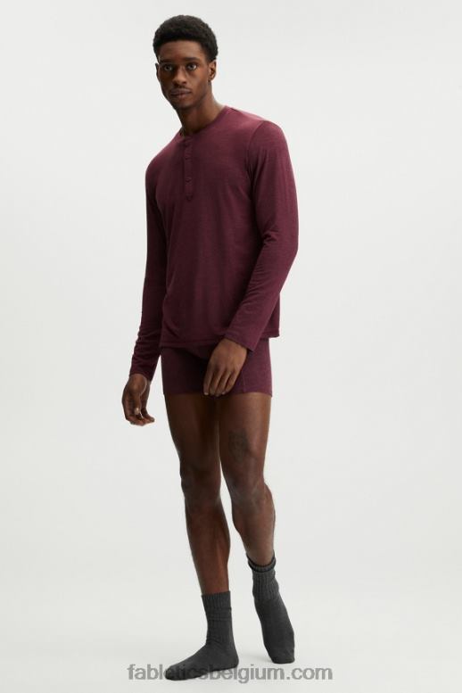 merlot Heren de restoreknit henley Fabletics LH20J3629