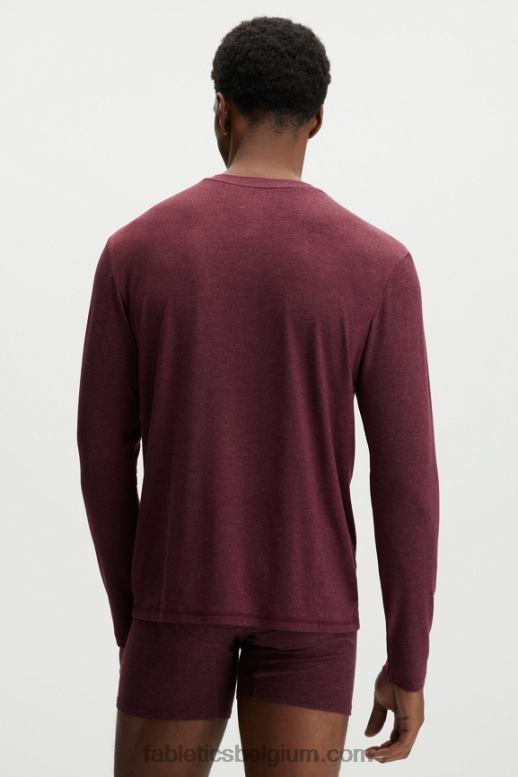 merlot Heren de restoreknit henley Fabletics LH20J3629