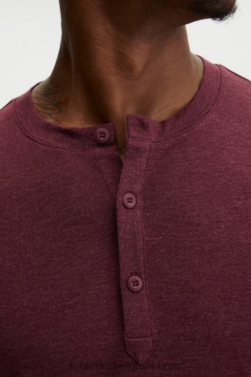 merlot Heren de restoreknit henley Fabletics LH20J3629