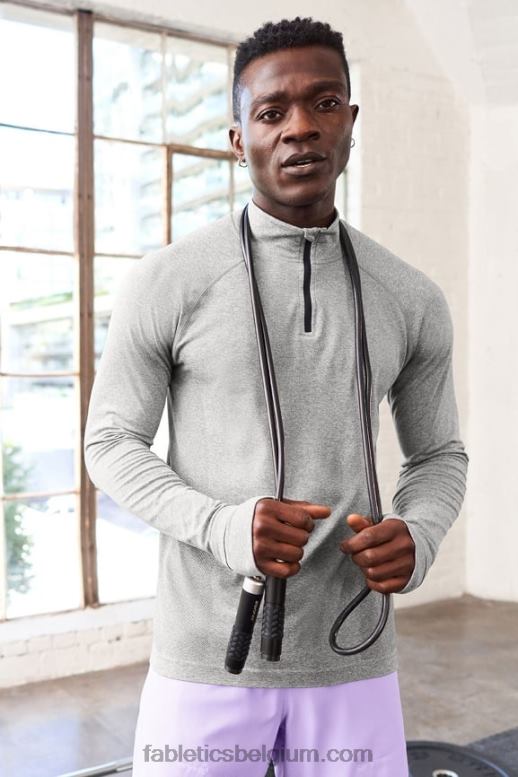 midden grijs htr Heren de trainingsdag 1/4 zip Fabletics LH20J3591