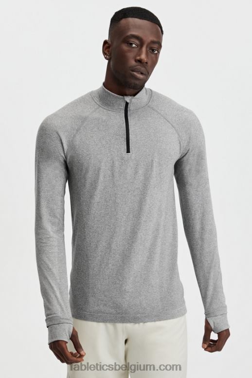 midden grijs htr Heren de trainingsdag 1/4 zip Fabletics LH20J3591