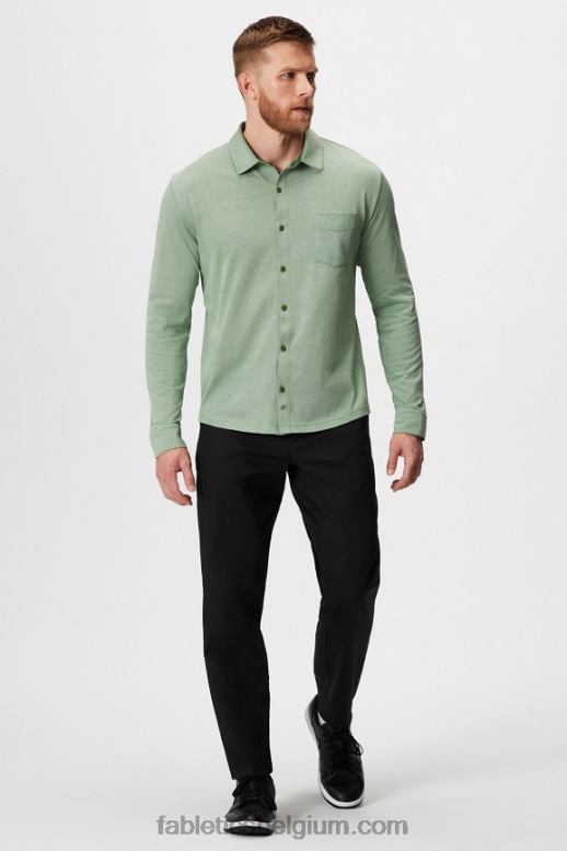 neo olijf heide Heren de dash lange mouw knop omhoog Fabletics LH20J3583