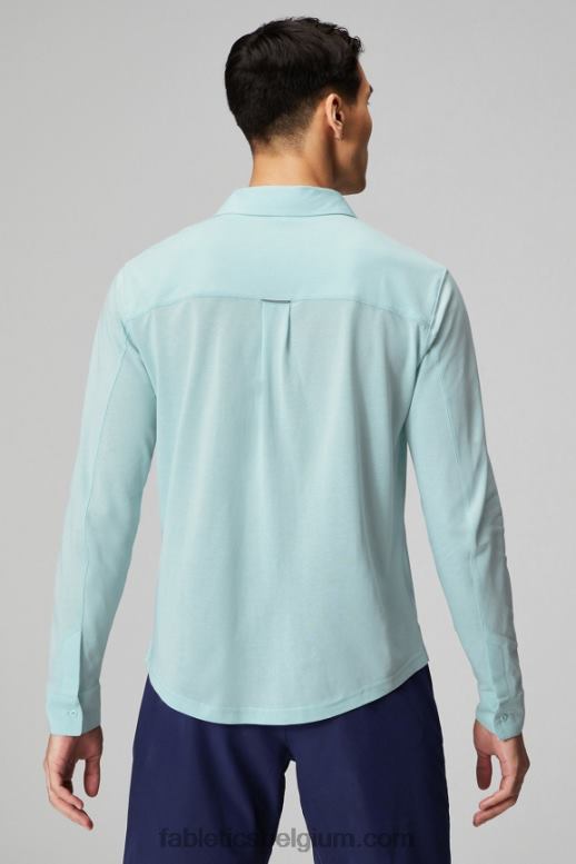 noordse blauwe heide Heren de dash lange mouw knop omhoog Fabletics LH20J3582