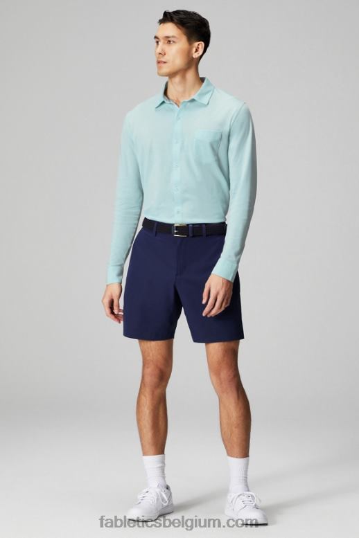 noordse blauwe heide Heren de dash lange mouw knop omhoog Fabletics LH20J3582