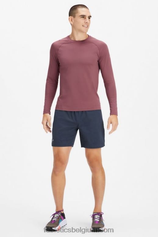 rook rood Heren het trainingsdag T-shirt met lange mouwen Fabletics LH20J3568