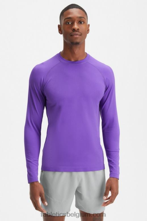 talg paars Heren het trainingsdag T-shirt met lange mouwen Fabletics LH20J3566