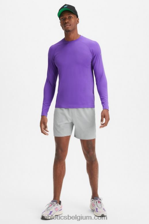 talg paars Heren het trainingsdag T-shirt met lange mouwen Fabletics LH20J3566