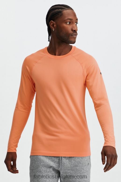 verse abrikoos Heren het trainingsdag T-shirt met lange mouwen Fabletics LH20J3572