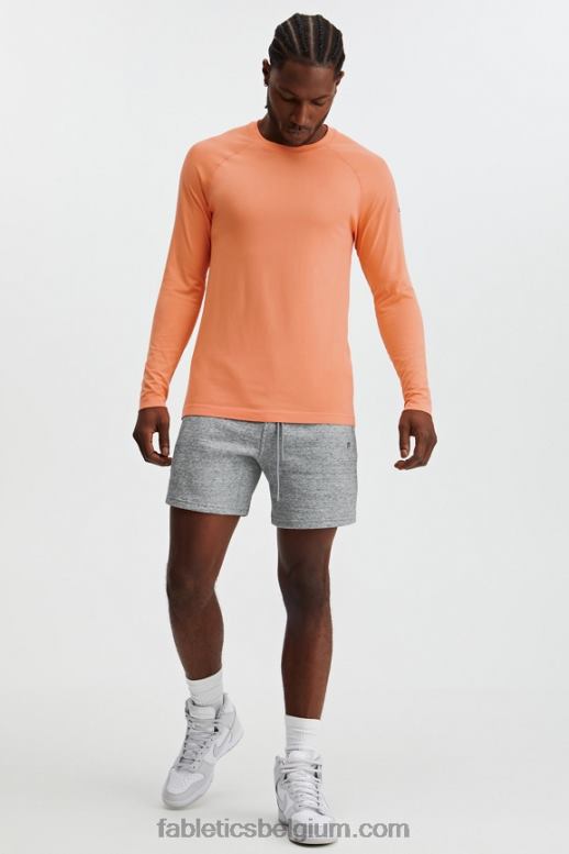 verse abrikoos Heren het trainingsdag T-shirt met lange mouwen Fabletics LH20J3572