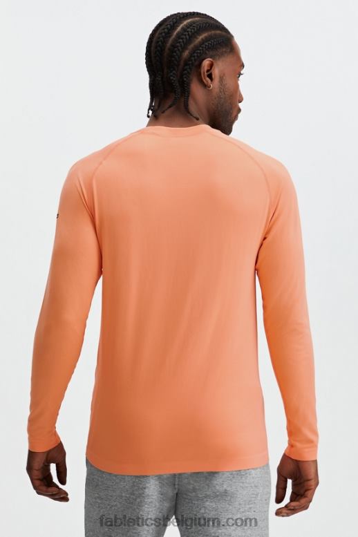 verse abrikoos Heren het trainingsdag T-shirt met lange mouwen Fabletics LH20J3572