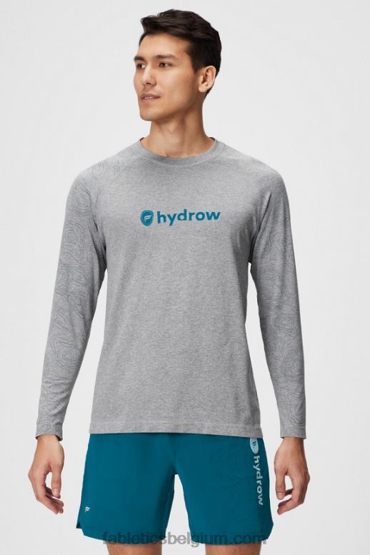 water middengrijs htr Heren het trainingsdag T-shirt met lange mouwen Fabletics LH20J3562