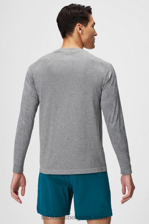 water middengrijs htr Heren het trainingsdag T-shirt met lange mouwen Fabletics LH20J3562