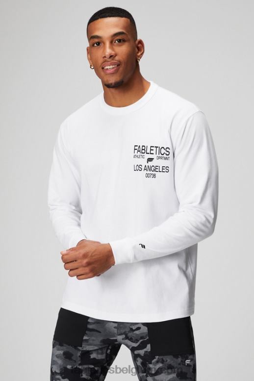 witte diepte tee Heren de r&r ls tee Fabletics LH20J3602