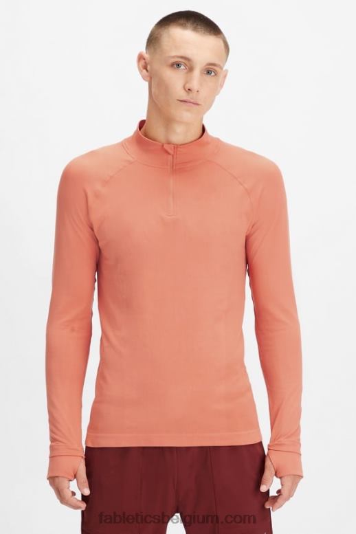 zandsteen klei Heren de trainingsdag 1/4 zip Fabletics LH20J3601