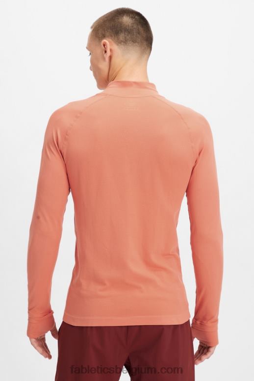 zandsteen klei Heren de trainingsdag 1/4 zip Fabletics LH20J3601
