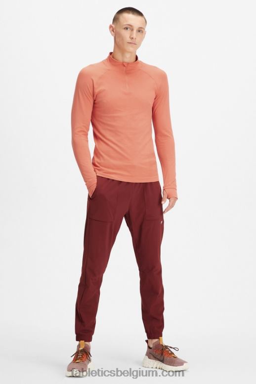 zandsteen klei Heren de trainingsdag 1/4 zip Fabletics LH20J3601