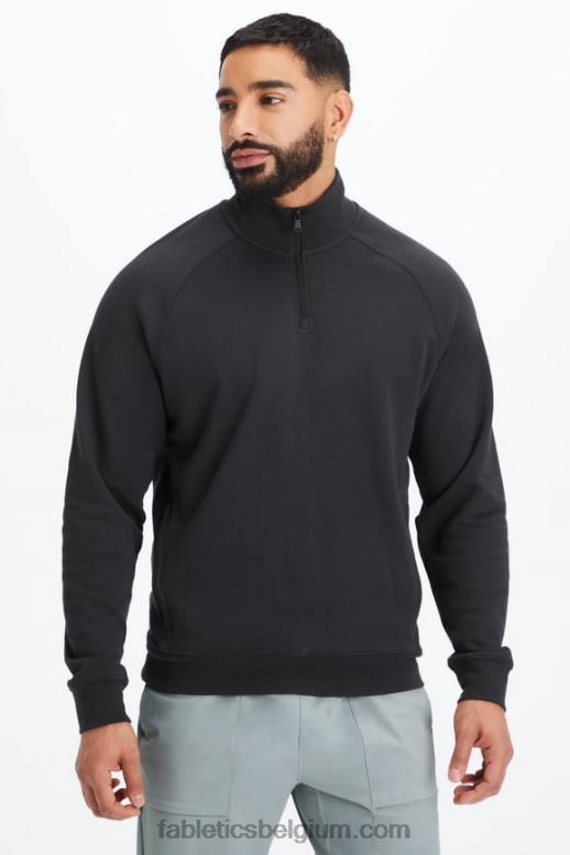 zwart Heren de lichtgewicht go-to 1/4 ritssluiting Fabletics LH20J3577