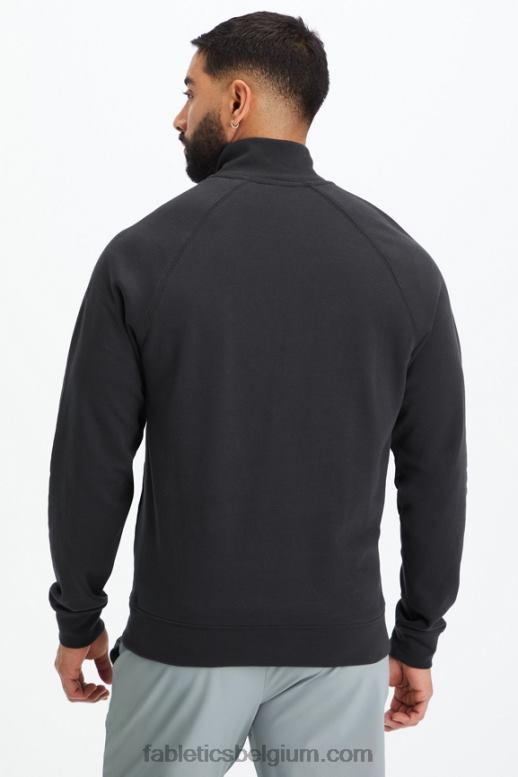 zwart Heren de lichtgewicht go-to 1/4 ritssluiting Fabletics LH20J3577