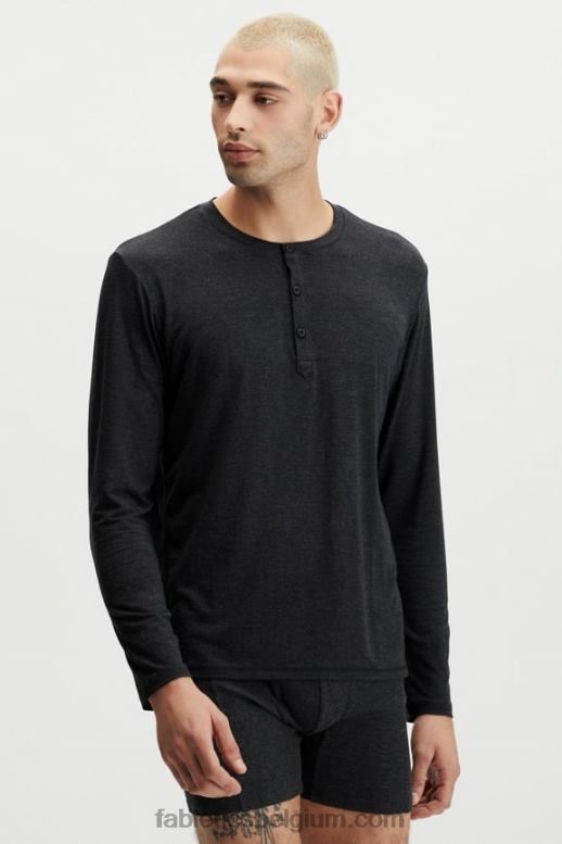 zwart Heren de restoreknit henley Fabletics LH20J3627
