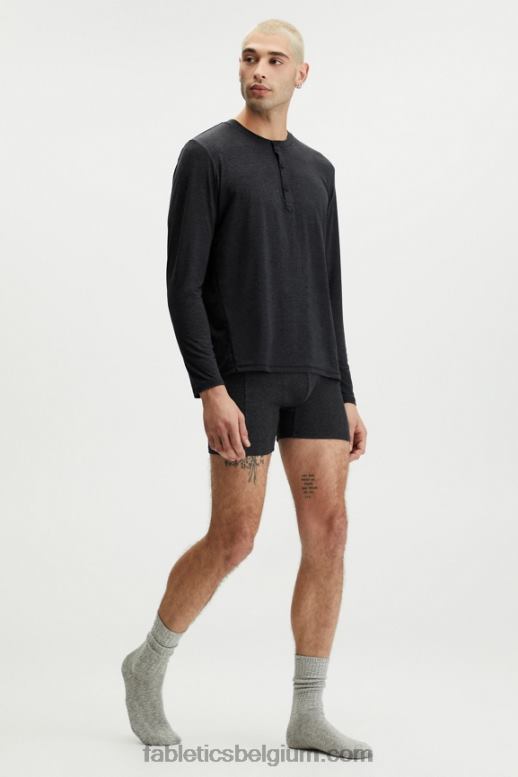 zwart Heren de restoreknit henley Fabletics LH20J3627