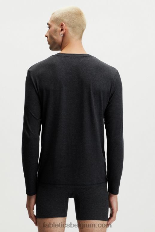 zwart Heren de restoreknit henley Fabletics LH20J3627