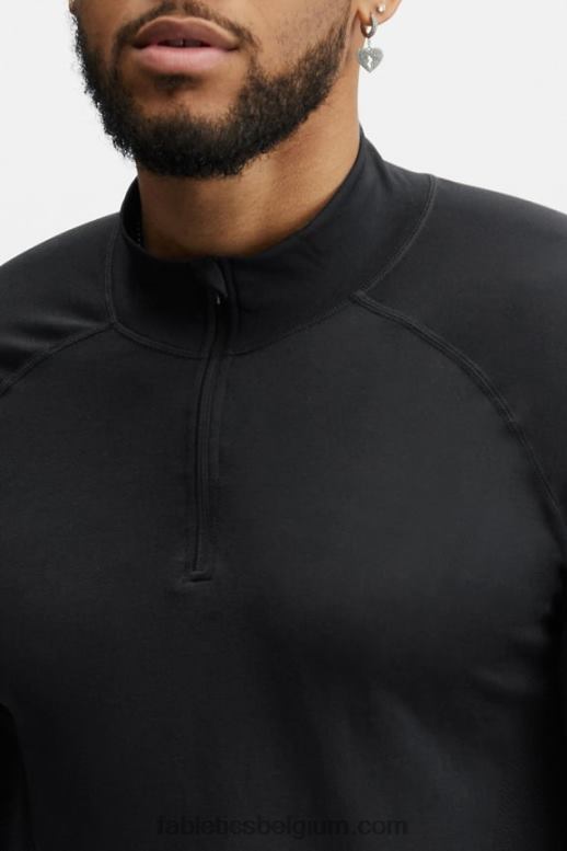 zwart Heren de trainingsdag 1/4 zip Fabletics LH20J3595