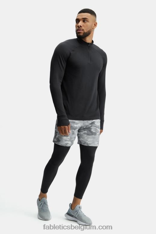 zwart Heren de trainingsdag 1/4 zip Fabletics LH20J3595