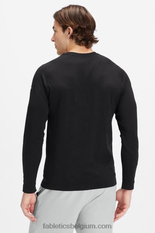 zwarte abstracte f Heren het trainingsdag T-shirt met lange mouwen Fabletics LH20J3573