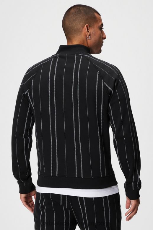 zwarte textuurstreep Heren de go-to 1/4 rits 188 Fabletics LH20J3613
