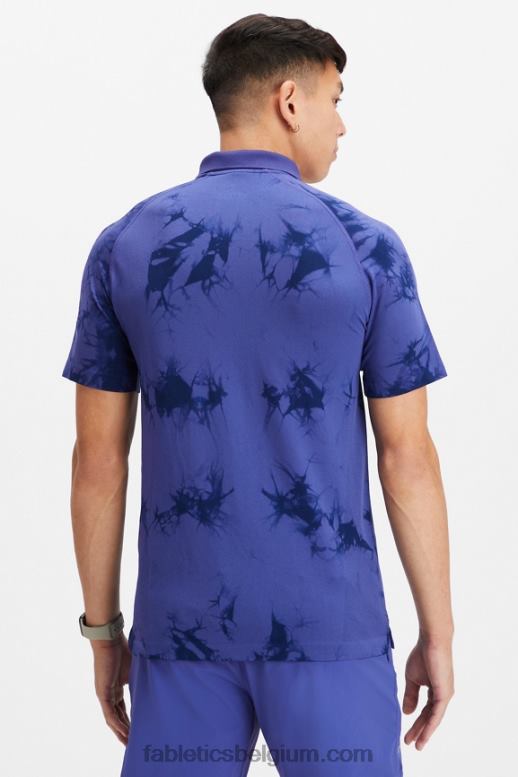 blauwe indigokleurstof Heren de trainingsdag polo 170 Fabletics LH20J3419