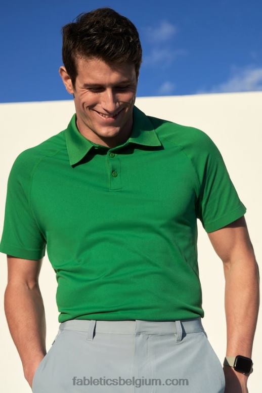 groen zetten Heren de trainingsdag polo 168 Fabletics LH20J3409