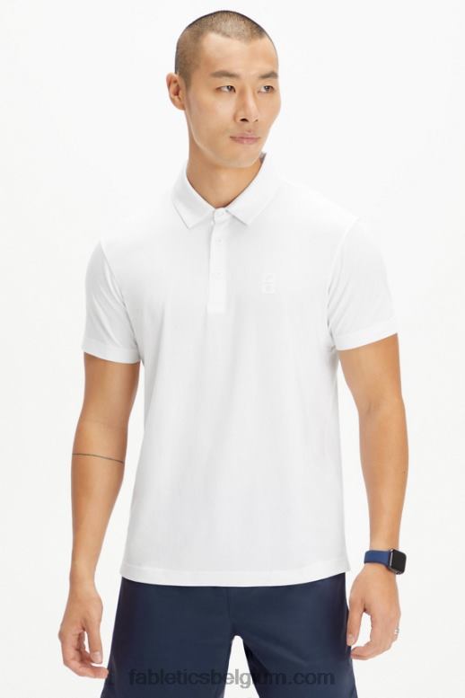 ut wit Heren universele tennis 24-7 polo Fabletics LH20J3438
