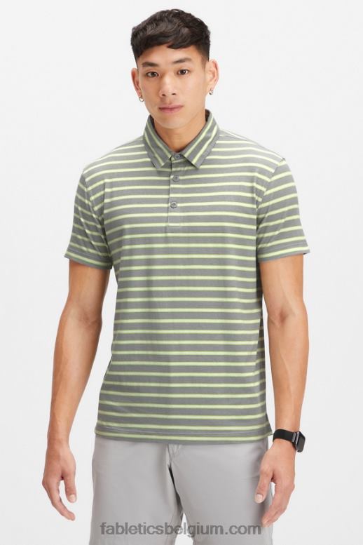 vervaagde limoenschaduwstreep Heren de 24-7 polo 173 Fabletics LH20J3437