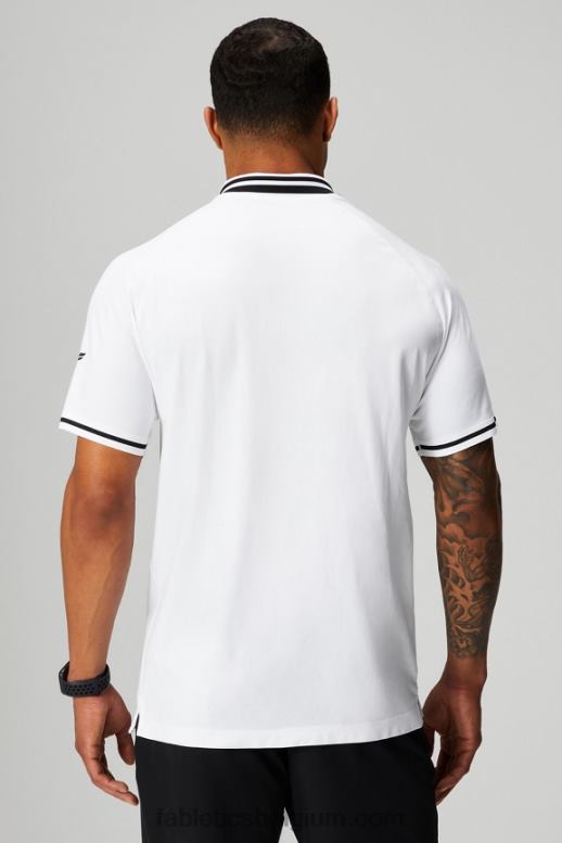 witte/zwarte punt Heren de trainingsdag getipt polo Fabletics LH20J3444