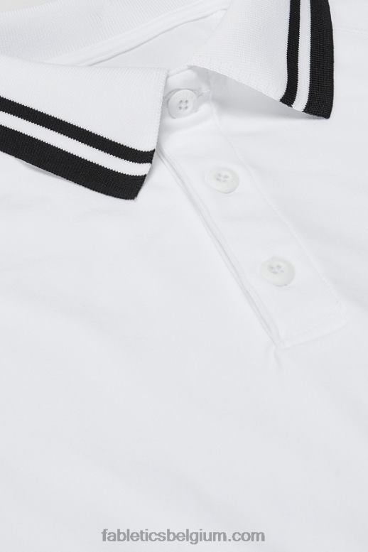 witte/zwarte punt Heren de trainingsdag getipt polo Fabletics LH20J3444