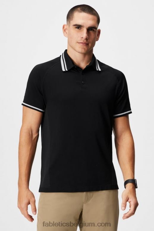 zwarte punt Heren de trainingsdag getipt polo Fabletics LH20J3441